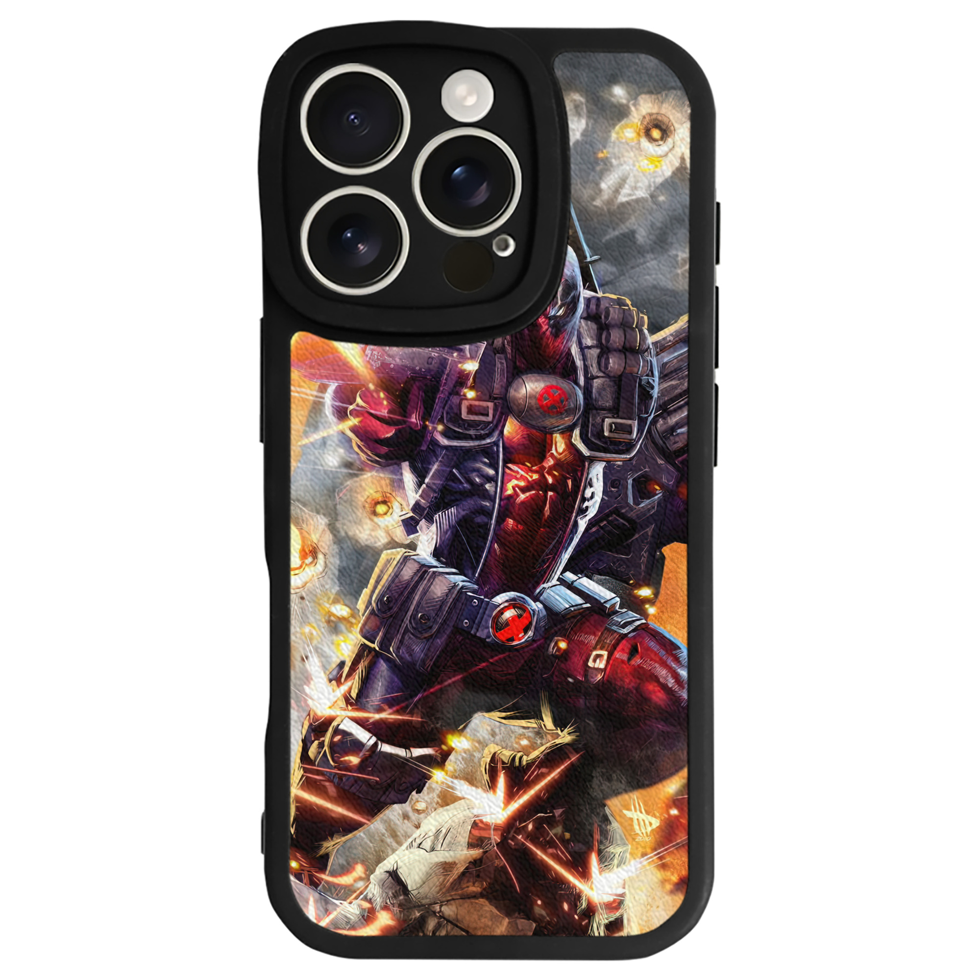 （画像用） Deadpool デッドプール 【iPhone 16シリーズ対応】シリコンスマホケース（レザー調） 材質：シリコン